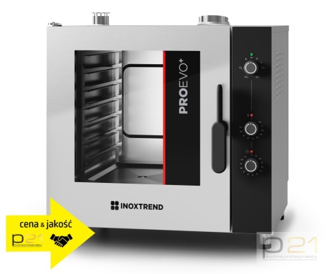 Piec konwekcyjno-parowy gazowy 7x GN1/1, sterowanie analogowe, 12 kW, ProEvo+, Inoxtrend