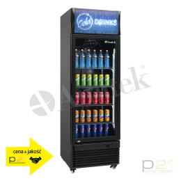 Witryna chłodnicza na napoje, 340l, czarna, przeszklona, AK401RGB, Amitek