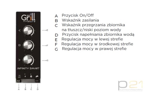 Grill do steków, elektryczny, 12,8 kW/h, ruszt 682x474 mm, przyłącze wody, Aberdeen Infinity Smart, WeGrillandMore