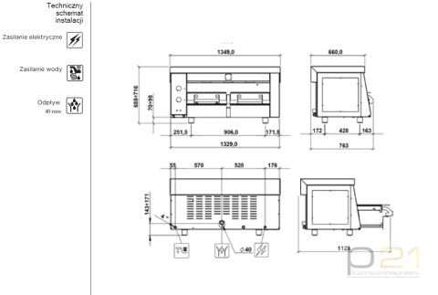 Grill do steków, elektryczny, 17 kW/h, 2x ruszt 460x480 mm, przyłącze wody, Imperial Infinity Smart, WeGrillandMore