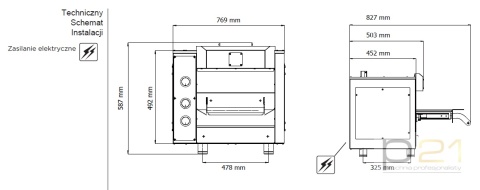 Grill do steków, elektryczny, 7,5kW, R-Evolution E3, ruszt 530x325mm, WeGrillandMore