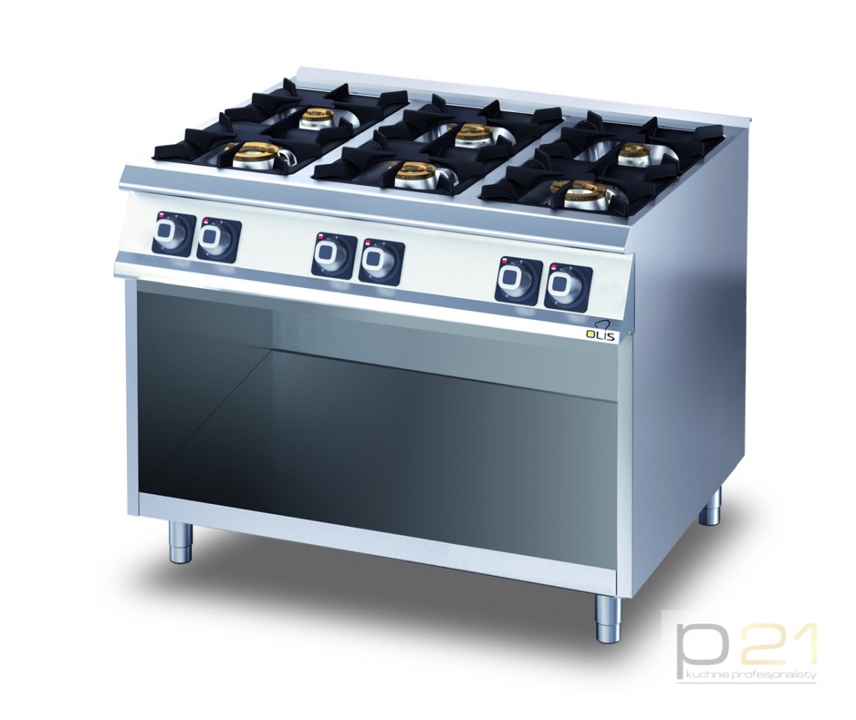 Kuchnia gazowa 6-palnikowa na podstawie 27,3 kW, Diamante 700, Olis Kuchnia gazowa 6-palnikowa na podstawie 27,3 kW, Diamante 700, Olis