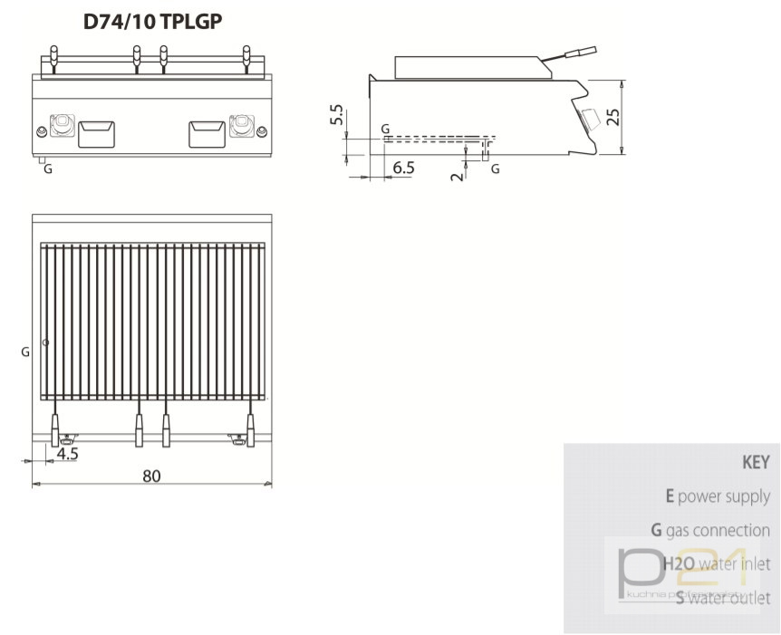 Lava grill, bez podstawy, 14 kW, Diamante 700, D74/10 TPLGP, Olis Lava grill, bez podstawy, 14 kW, Diamante 700, D74/10 TPLGP, Olis