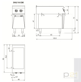 Bemar elektryczny, 1,8 kW, 1x GN1/3 + 1x GN1/1, na podstawie, Diamante 90, Olis