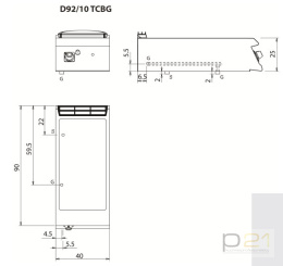 Bemar gazowy, 3 kW, 1x GN1/3 + 1x GN1/3, bez podstawy, Diamante 90, Olis