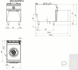 Kuchnia WOK na podstawie, 10 kW, Diamante 90, Olis