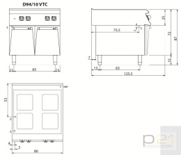 Kuchnia ceramiczna, 16 kW, na podstawie, Diamante 90, Olis