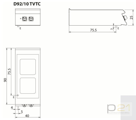 Kuchnia ceramiczna, 8 kW, bez podstawy, Diamante 90, Olis Kuchnia ceramiczna, 8 kW, bez podstawy, Diamante 90, Olis