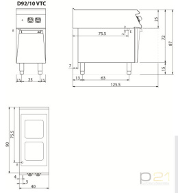 Kuchnia ceramiczna, 8 kW, na podstawie, Diamante 90, Olis