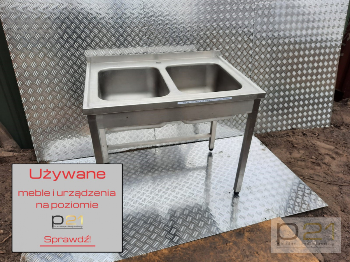 Stół z 2-zlewami bez półki - 1000x700x850mm Stół z 2-zlewami bez półki - 1000x700x850mm