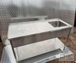 Stół ze zlewem i półką - 1500x600x850 mm