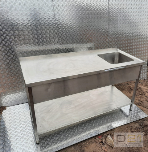 Stół ze zlewem i półką - 1500x600x850 mm Stół ze zlewem i półką - 1500x600x850 mm