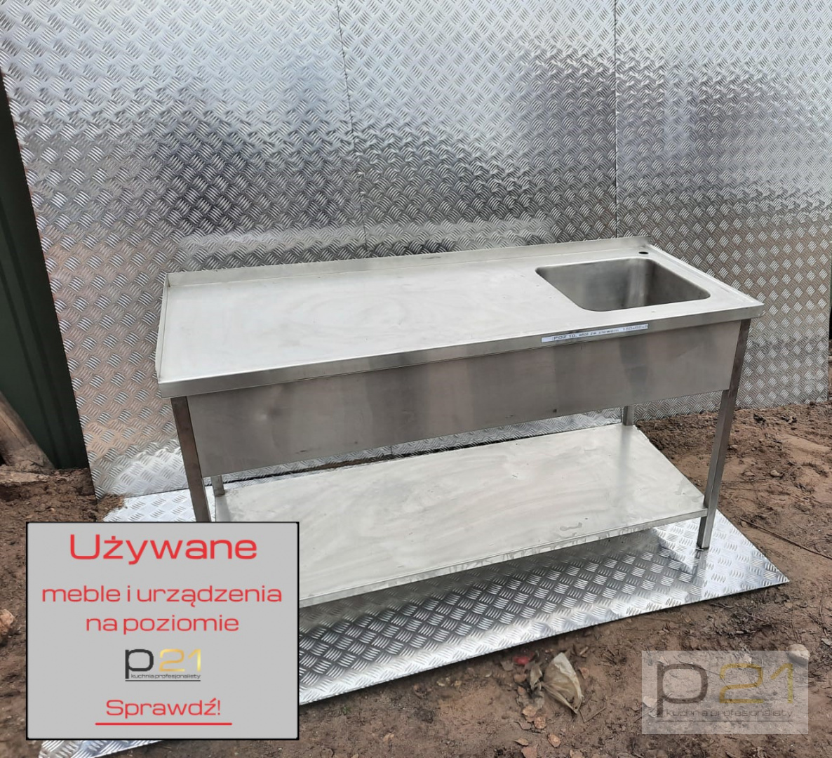 Stół ze zlewem i półką - 1500x600x850 mm Stół ze zlewem i półką - 1500x600x850 mm
