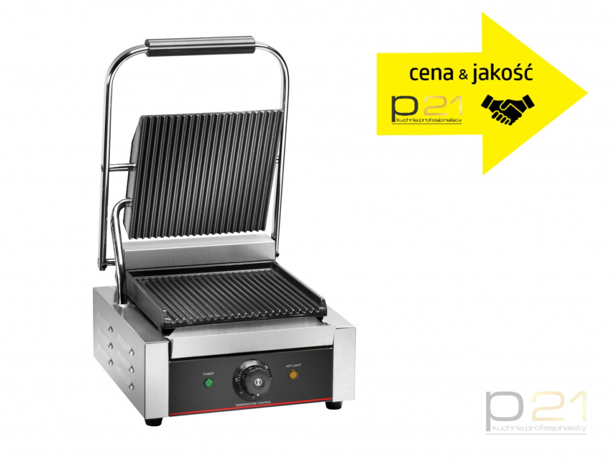 Grill kontaktowy pojedynczy, 225x230 mm, płyta gładka, PG25L, Amitek Grill kontaktowy pojedynczy, 225x230 mm, płyta gładka, PG25L, Amitek